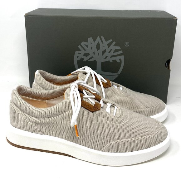 Timberland Truecloud EK Leather Fabric OX White Tan Knit Men's TB 0A28FN F48 - Picture 3 of 11